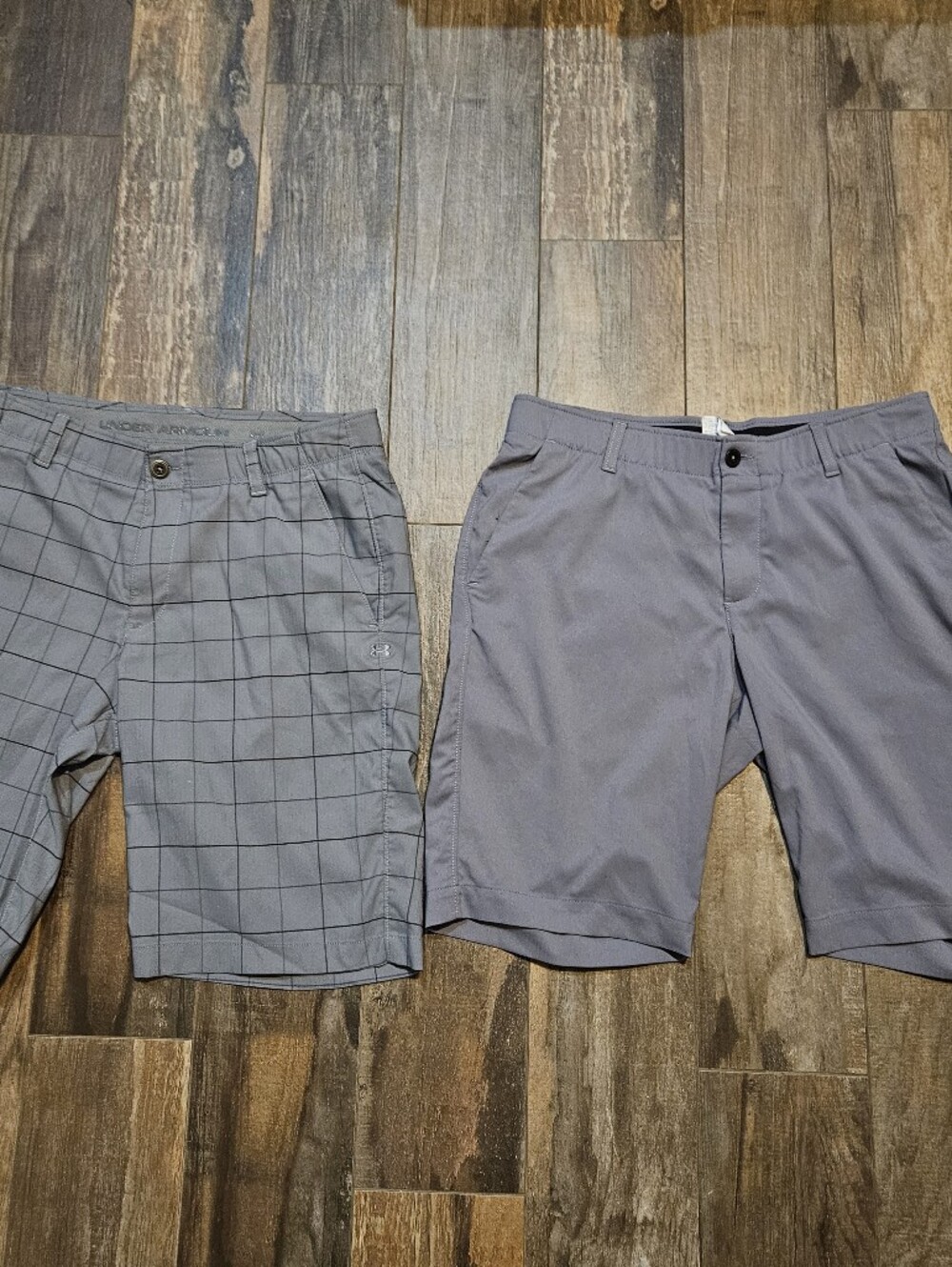 Under Armour Men's Gray Windowpane & Solid Performance Shorts - Bundle